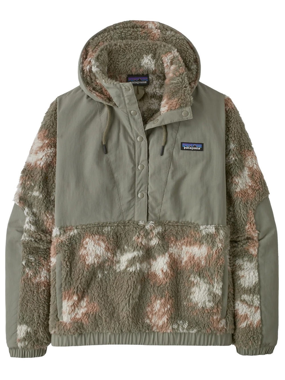 Patagonia Olive & Multi Sherpa Hoodie Jacket XL Extra Large